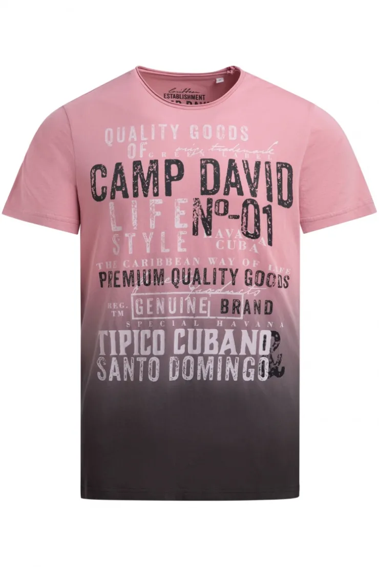 T-Shirt Dip Dye mit Vintage Print beachy red