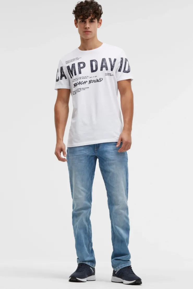 T-Shirt mit auffälligem Logo Print opticwhite
