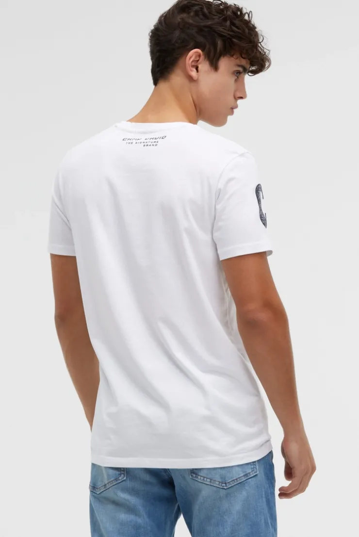 T-Shirt mit auffälligem Logo Print opticwhite