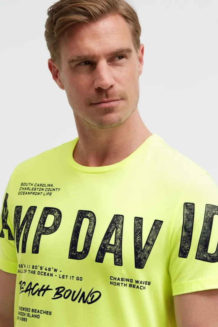 T-Shirt mit auffälligem Logo Print neon lime
