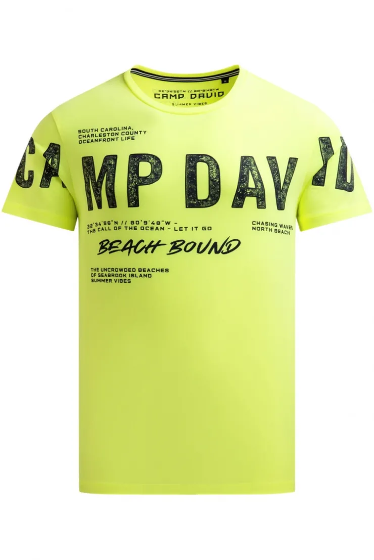 T-Shirt mit auffälligem Logo Print neon lime