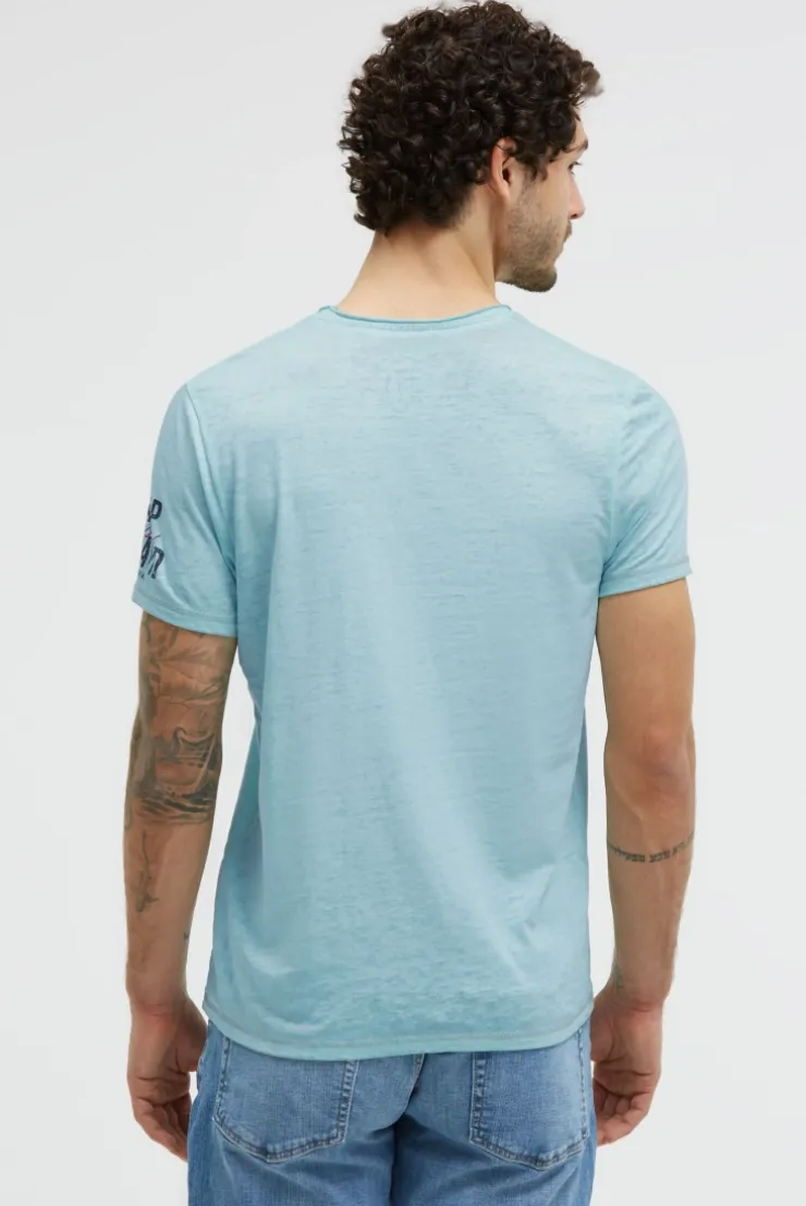 T-Shirt mit Ausbrenner-Effekten und Artwork aqua splash