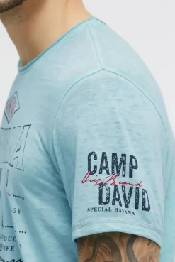 T-Shirt mit Ausbrenner-Effekten und Artwork aqua splash