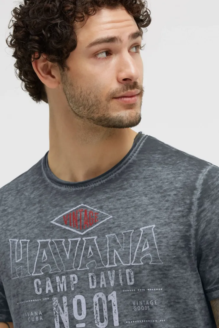 T-Shirt mit Ausbrenner-Effekten und Artwork green shadow