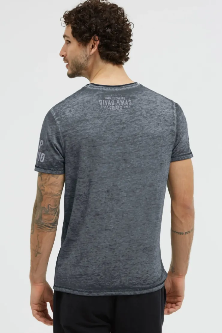 T-Shirt mit Ausbrenner-Effekten und Artwork green shadow