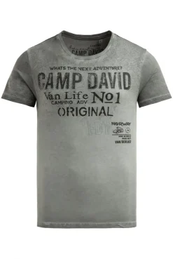 T-Shirt mit Logo Artwork dusty green