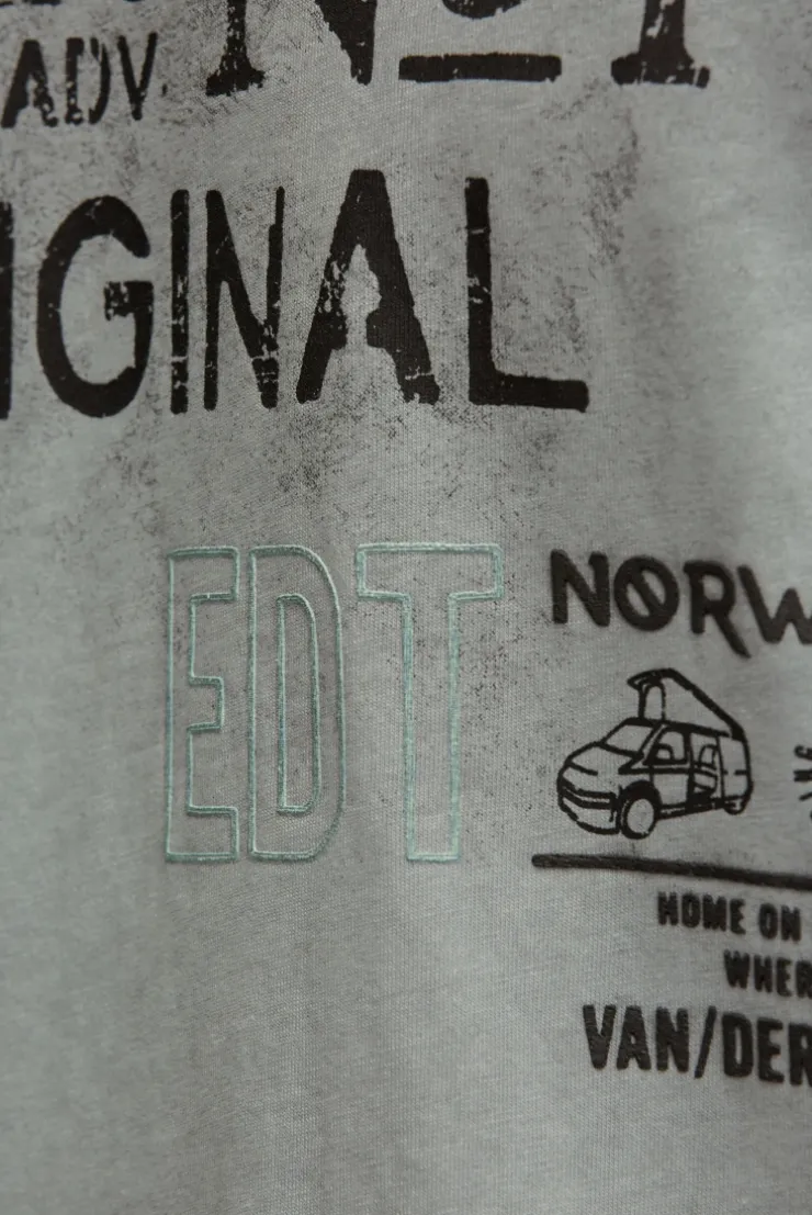 T-Shirt mit Logo Artwork dusty green