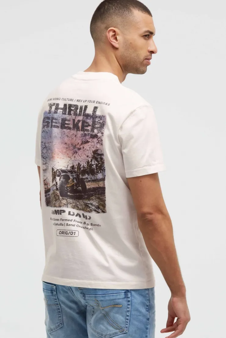 T-Shirt mit Photoprint auf dem Rücken ivory