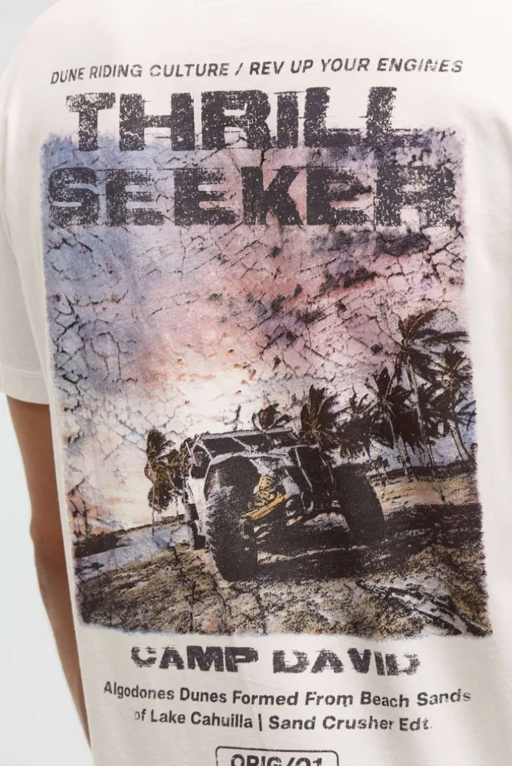 T-Shirt mit Photoprint auf dem Rücken ivory