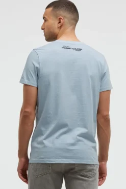 T-Shirt mit Photo- und Rubber-Print silver blue
