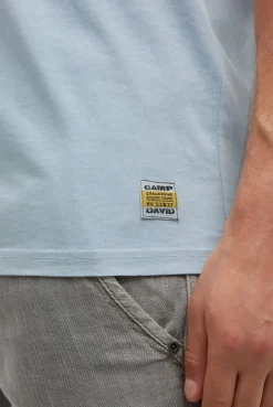 T-Shirt mit Photo- und Rubber-Print silver blue