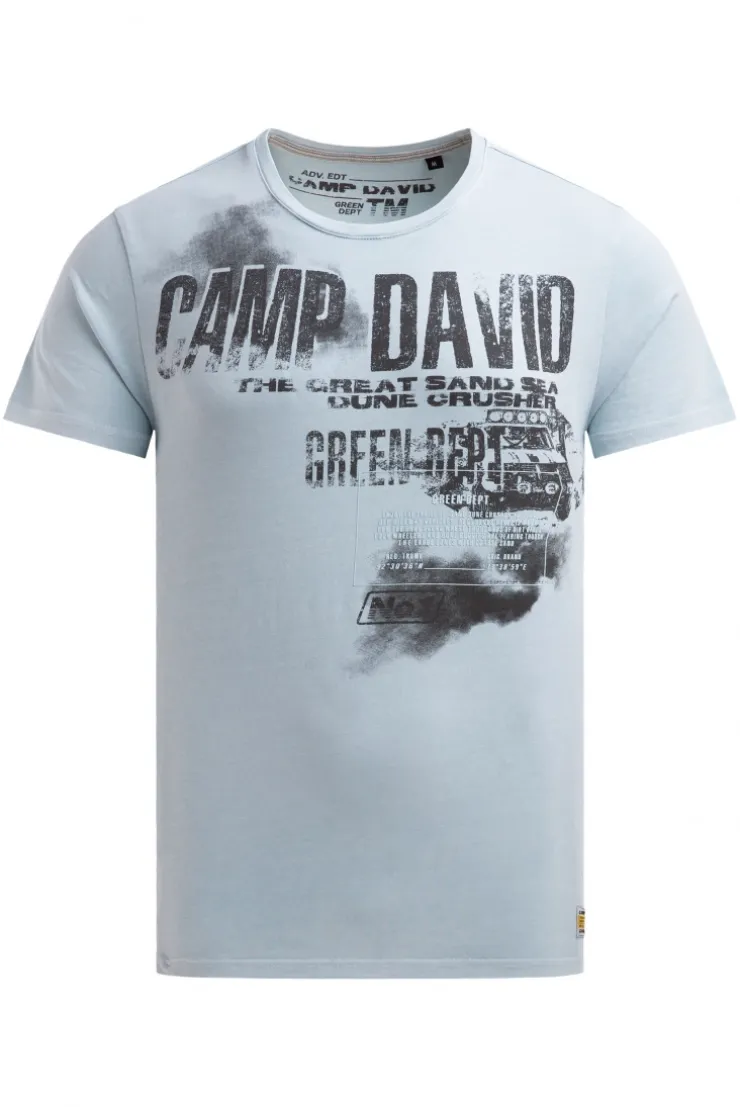 T-Shirt mit Photo- und Rubber-Print silver blue