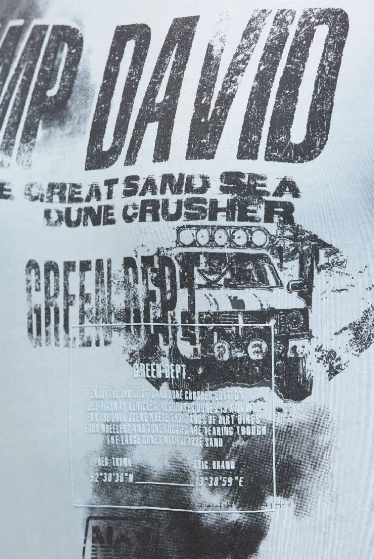 T-Shirt mit Photo- und Rubber-Print silver blue