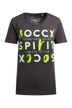 T-Shirt mit Rundhalsausschnitt und Artwork charcoal mist