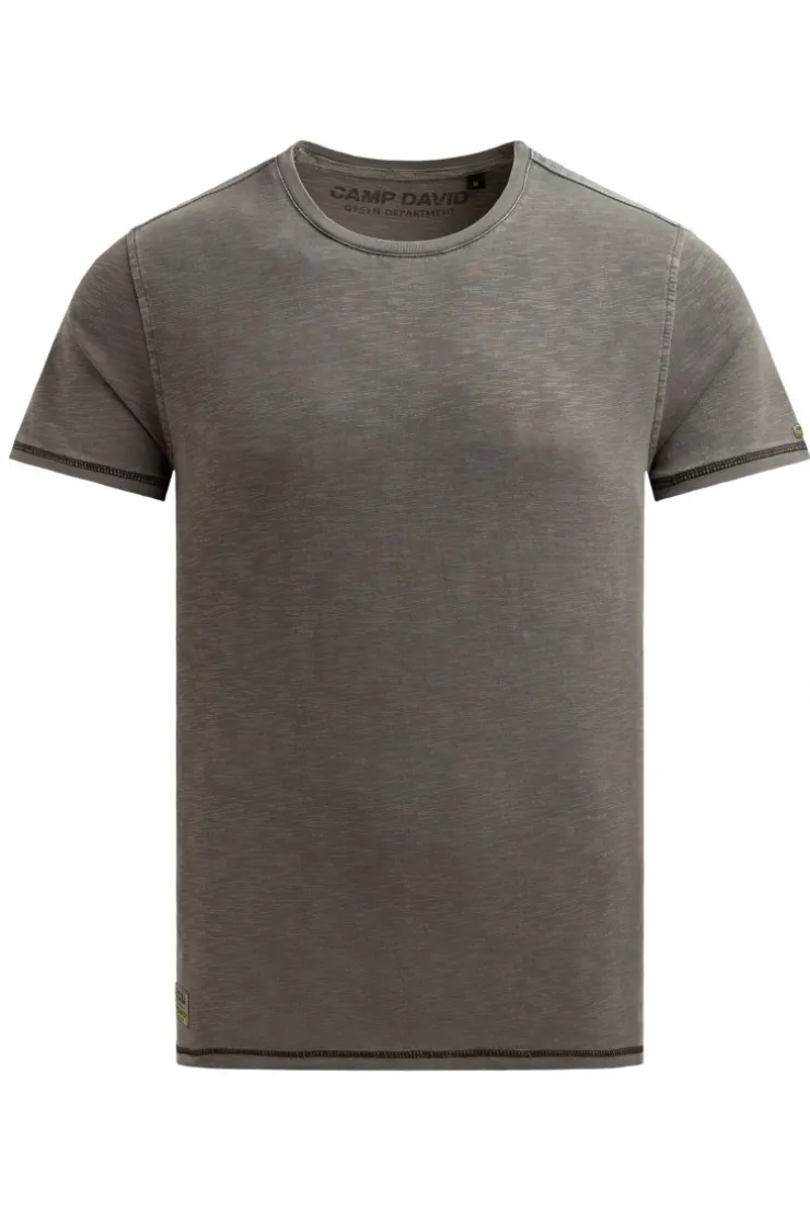 T-Shirt mit Tapes und Rücken-Print dark wood