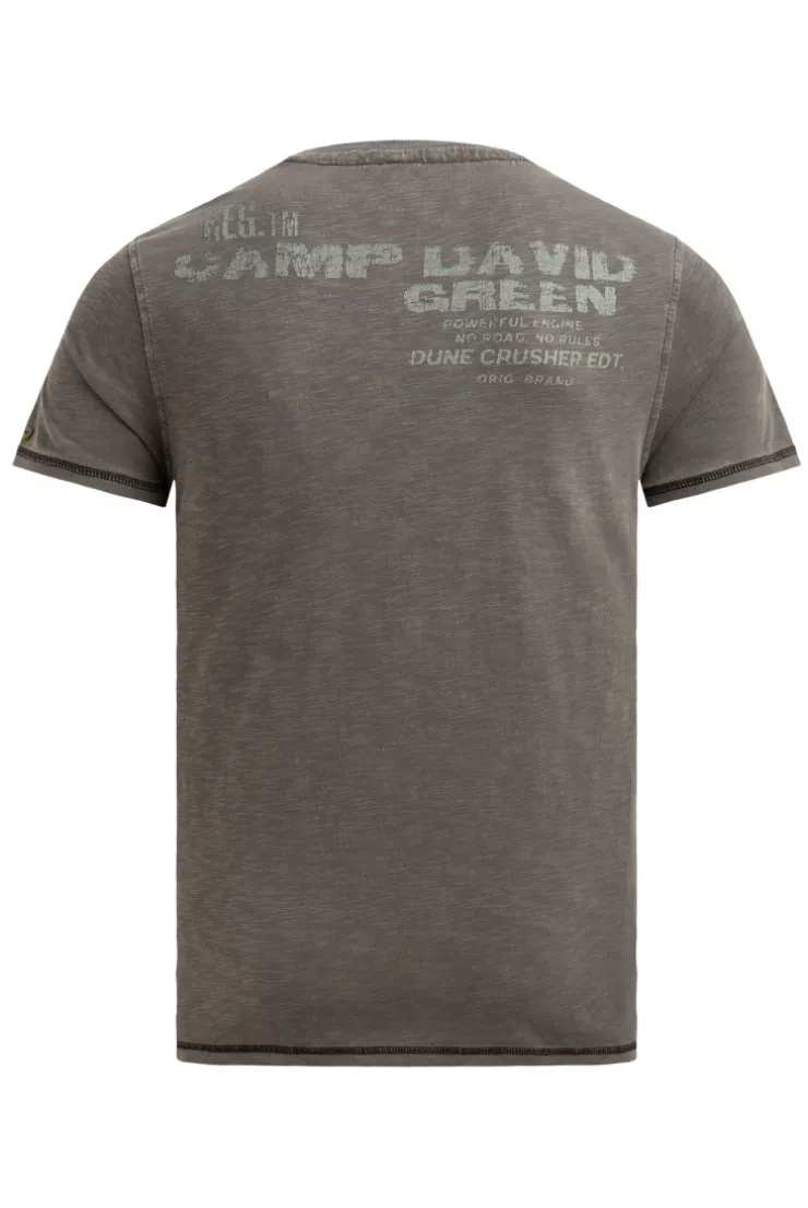 T-Shirt mit Tapes und Rücken-Print dark wood