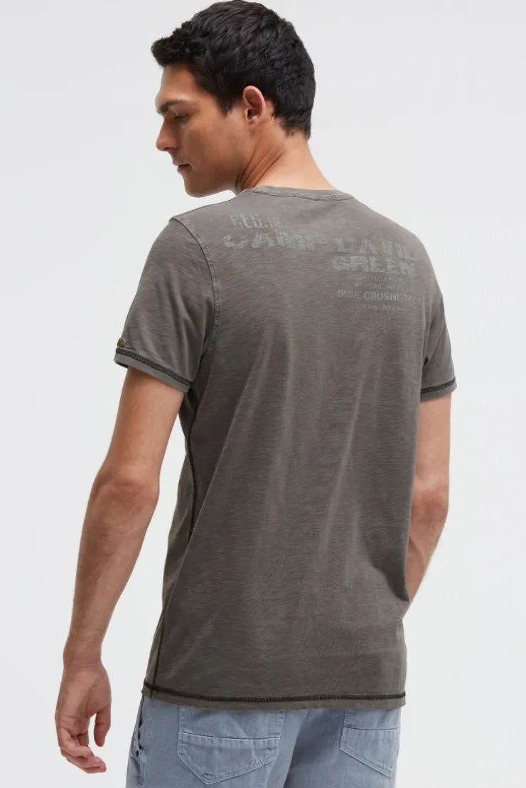 T-Shirt mit Tapes und Rücken-Print dark wood