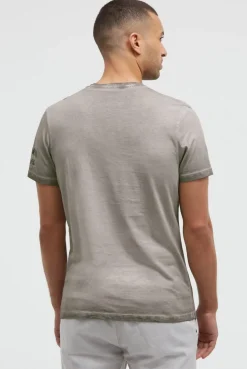 T-Shirt mit V-Cut und Used Print shadow