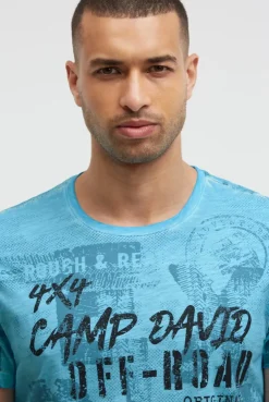 T-Shirt Rundhals mit All Over Print summer aqua