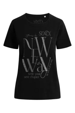 T-Shirt Rundhals mit Artwork black