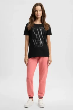 T-Shirt Rundhals mit Artwork black