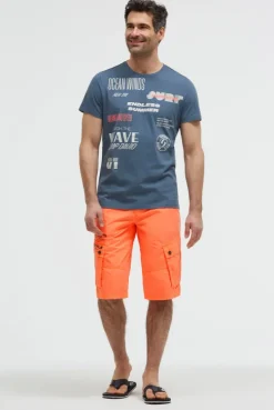 T-Shirt Rundhals mit Artwork harbour blue