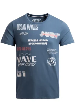 T-Shirt Rundhals mit Artwork harbour blue