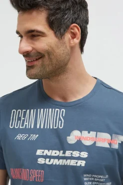 T-Shirt Rundhals mit Artwork harbour blue
