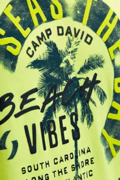 T-Shirt Rundhals mit Artwork neon lime | S