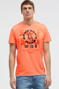 T-Shirt Rundhals mit Artwork neon flame
