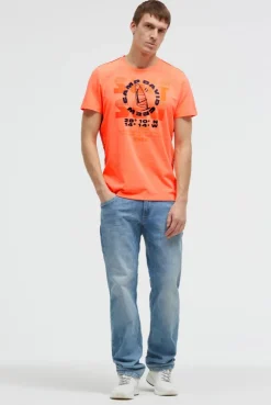 T-Shirt Rundhals mit Artwork neon flame
