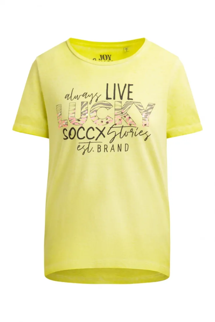 T-Shirt Rundhals mit Artwork vivid lemon