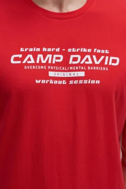 T-Shirt Rundhals mit Frontprint energy red