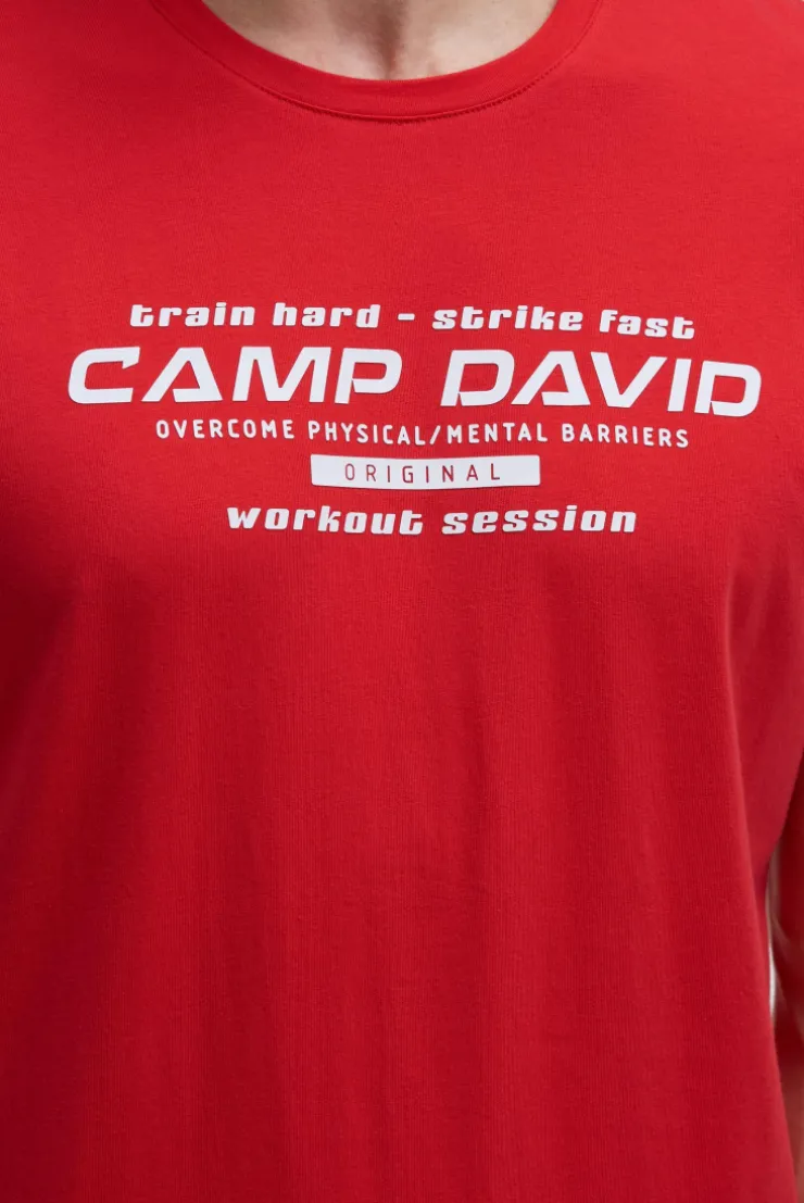 T-Shirt Rundhals mit Frontprint energy red