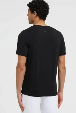 T-Shirt Rundhals mit Frontprint black