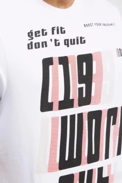 T-Shirt Rundhals mit Frontprint opticwhite