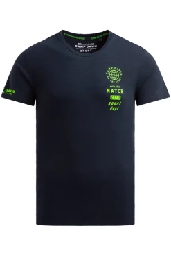 T-Shirt Rundhals mit kleinen Folienprints blue navy