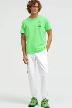 T-Shirt Rundhals mit kleinen Folienprints tech green
