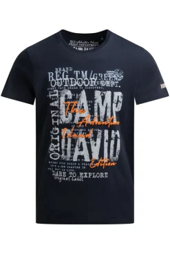 T-Shirt Rundhals mit Logo Prints blue navy