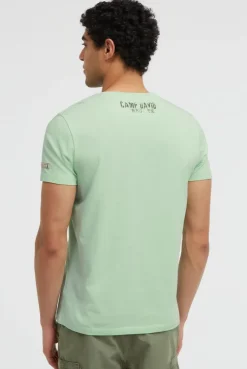 T-Shirt Rundhals mit Logo Prints light mint