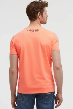 T-Shirt Rundhals mit Logo Prints neon flame