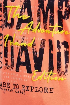 T-Shirt Rundhals mit Logo Prints neon flame