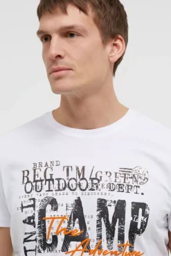 T-Shirt Rundhals mit Logo Prints opticwhite