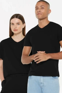 T-Shirt V-Neck, 2er-Pack black / black