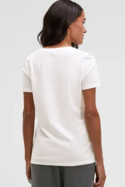 T-Shirt V-Neck mit Artwork opticwhite