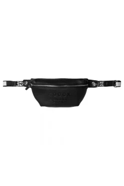 Umhängetasche mit Intarsia-Webriemen black