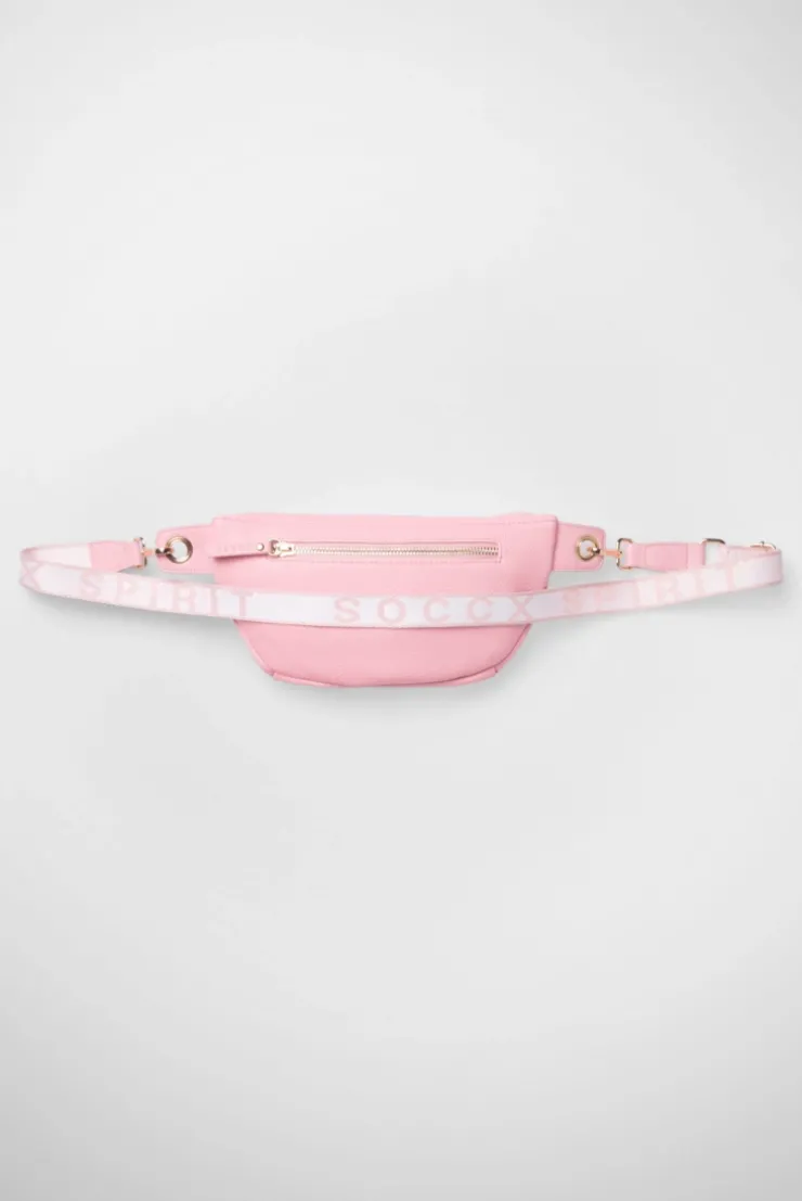 Umhängetasche mit Intarsia-Webriemen french rose