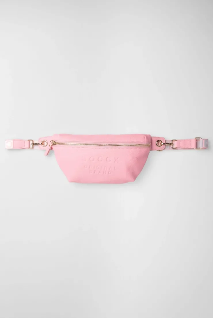Umhängetasche mit Intarsia-Webriemen french rose