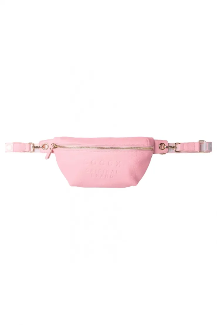 Umhängetasche mit Intarsia-Webriemen french rose