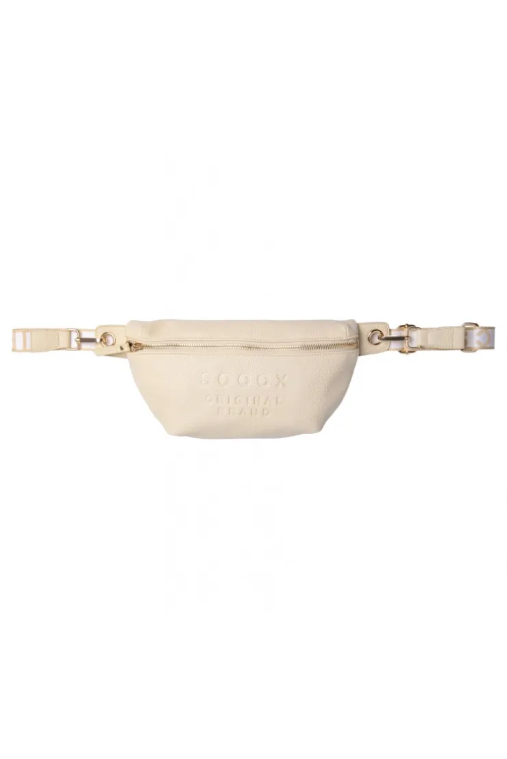 Umhängetasche mit Intarsia-Webriemen old sand